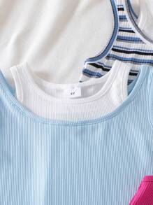 3 pezzi Maglie casual senza maniche da ragazza in stile moda, 2 in 1