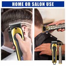 2pcs Set Men's Hair Clipper Beard Trimmer, Suitable For Home Styling Trim Tool, USB Rechargeable, , Multiple Limit Combs Included, Ideal For Body Hair Trimming, Holiday Gift,Battery Capacity: 1500mAh+600mAh