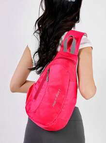 1 pieza Mochila de nailon, bolsa deportiva y de ocio para exteriores, bolsa de pecho para ciclismo, riñonera multiusos de gran capacidad y peso ligero, bolsa de mensajero impermeable para viajes
