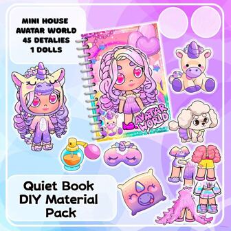 DIY Unicorn Themed Quiet Book Set For Kids, Handcrafting Required, Not A Finished Product