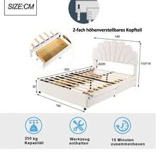 Kids Bed Frames, Headboards & Footboards - Beige + Upholstered + 140cm*200cm - View 6