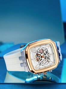 REWARD Men's Quartz Watch Business Fashion Style Timing Calendar Luminous Hands Multi-Functional Men Wristwatch High Quality Gift Classic Design Silicone Watch Band - White - View 3