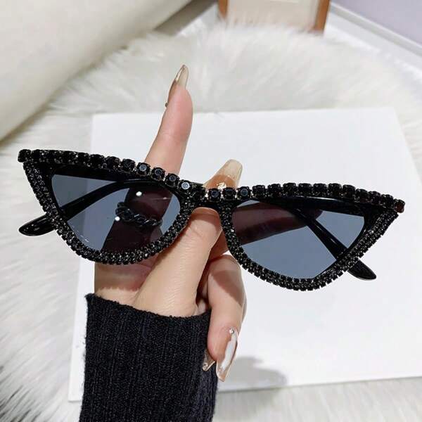 1pc Shiny Retro PC (Polycarbonate) Fashion Glasses, Heart-Shaped Street Style Essential Fashion Glasses, Multi-Color, Pearl Bride