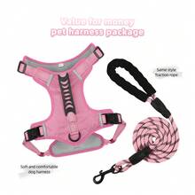 Reinforced Chest With Dog Leash Safety Harness For Small Medium And Large Dogs - Pink - View 6
