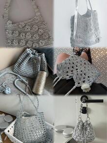 50g Handmade Special Thread Internet Celebrity Core Yarn Gold And Silver Color DIY Hand-Knitted Wool Yarn Material Ball