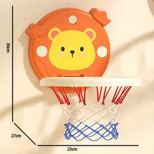 Kids Cartoon Animal Basketball Stand Set, Includes Mini Ball And Pump - Wall Mounted, Indoor & Outdoor Use, Suitable For Boys And Girls