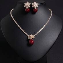 1 Set/3 Stücke hochwertiger Schmuck-Set mit Süßwasserperlen & kubischem Zirkonia, bestehend aus Ohrringen und Halskette, geeignet für Damen Alltag, Party, Feiertage, als Geschenk