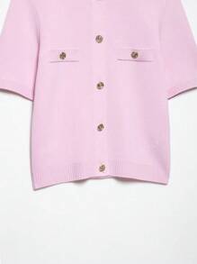 DEEKA New Spring/Summer Women Casual Fashion Minimalist Versatile Short Sleeve Knit Top