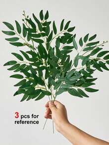 5/10 件人造意大利 Ruscus 绿叶茎 19.7 英寸仿柳叶茎人造绿叶喷雾用于婚礼花束拱门摆件桌子中心装饰花瓶填充物家居装饰，假植物