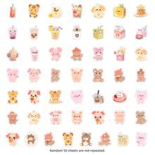 50PCS Cute Cartoon Stickers Vinyl Aesthetics Stickers Scrapbooking, Diary, Bumper, Skateboard, Water Bottle, Cartoon, Hard Hat, Car Stickers And Decals - Multicolor - View 3