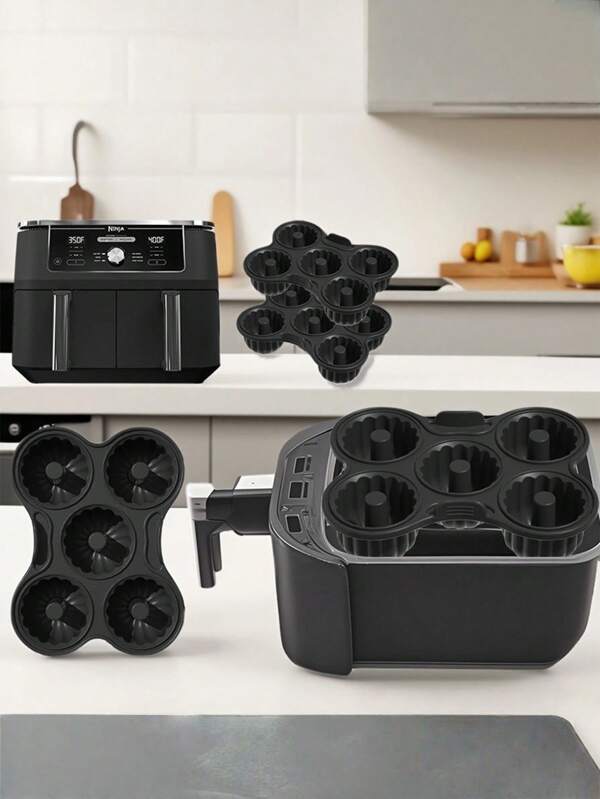 Moule à donuts en silicone pour friteuse à air, design lisse anti-adhérent, répond à divers besoins de cuisson
