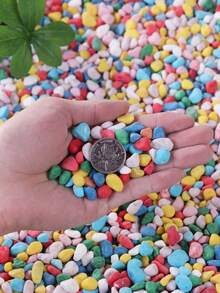 Non Natural Colored Decorative Stones Suitable For Gardens And Homes -0.6-0.9 Cm, Multi-Color Stones (Red, Green, Blue, Yellow, Pink, Mixed Colors) Suitable For Indoor Plants, Outdoor Landscapes, And Holiday Decorations - Perfect For Terraces, Potted Plants, Bathrooms, Aquariums, And Micro Landscapes, Holiday Decorations | Natural Appearance | Beauty, Garden Decorations