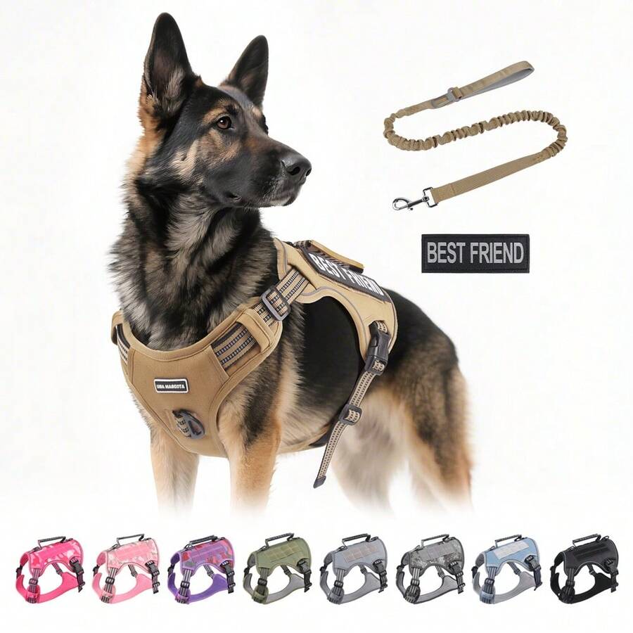 Reinforced Tactical Harness Chest Strap For Large Dogs