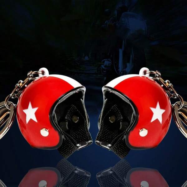 1PC Broken Duck Safety Helmet Keychain Car Pendant Star Pattern Jewelry Small Pendant Backpack Hanger Holiday Gift