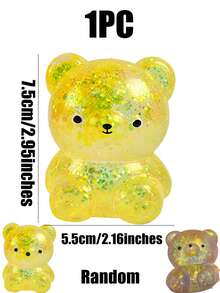 1 件闪光熊挤压玩具，柔软且回弹缓慢，粘性减压玩具，可爱的东西，Taba Squishy，旅行便携式坐立不安挤压玩具，Squisy，蓝色，粉色，适合所有年龄段的自闭症、办公室工作人员、学生，理想的节日礼物，小巧可爱的趣味礼物，适合男孩和女孩的玩具，趣味，儿童游戏，儿童玩具，男孩游戏，女孩游戏，儿童游戏，复活节礼物，派对袋填充物，圣诞袜填充物，坐立不安玩具，儿童派对礼物