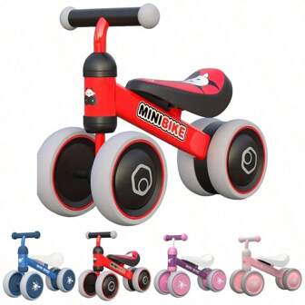 Bicicleta de equilibrio para niños Alpaca con 4 ruedas, patinete de equilibrio para niños pequeños, andador con ruedas para bebés de 1 a 3 años