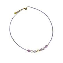 1 pieza Collar de piedra natural y perla de agua dulce, collar de cristal de aguamarina hecho a mano, estilo bohemio de moda, excelente regalo para amigos