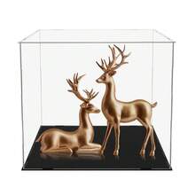 1pc Acrylic Display Case, Various Sizes, Plastic Assembly Dustproof Display Box With Matte Black Base, Suitable For Action Figures, Collectibles, Statues, Models