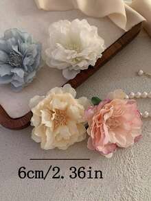 4个/1个女士仙女仿真花发夹，时尚百搭高端优雅简约纯色刘海/侧边夹发饰，适合日常外出、休闲聚会、通勤、海滩度假、发型设计、夏季配饰、旅行、爪夹、发夹、发爪、女士度假装扮、情人节配饰、头部配饰、春季、发卡 - 彩色 - 查看 2