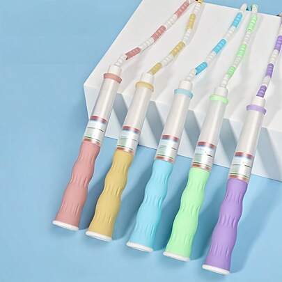 1根可调节长度竹制跳绳，非球形，多种颜色可选，健身运动必备品