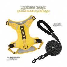 Pechera Reforzada Con Correa Para Perro Arnés De Seguridad Para Perro Chico Mediano Y Grande - Amarillo - Ver 6