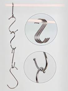 S Hooks For Hanging, Metal S Shaped Hook Heavy Duty Hanging Hooks For Pot Rack, Pans Plant, Towels, Jeans, Closet, Clothes, Hats, Cups In Kitchen, Bathroom, Bedroom And Office