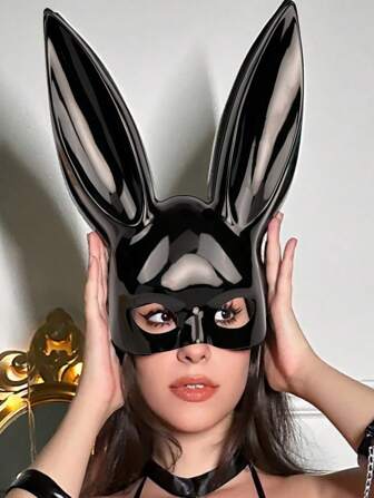 1pc Accessories For Sexy Lingerie, Minimalist Cosplay Bunny Ear, Nightclub Eye Mask, Halloween Party Decoration