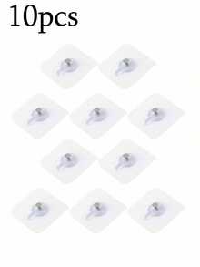 20 Strong Adhesive Clear Wall Hooks - Casual Style, Easy To Install, No Drilling Required, Plastic Square Utility Hooks For Kitchen And Bathroom, Photo Frame Hooks Back To School - Transparent Cylinder - View 14