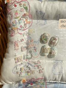 韩式手绘涂鸦美甲转印箔，拼贴碎花艺术贴花 - 彩色 - 查看 5