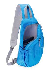 1 pieza Mochila de nailon, bolsa deportiva y de ocio para exteriores, bolsa de pecho para ciclismo, riñonera multiusos de gran capacidad y peso ligero, bolsa de mensajero impermeable para viajes