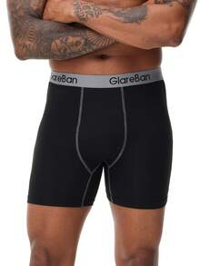 5pieces Set Mid-Long Boxer Shorts Men Hight Quality Underwear Male Underpants For Men Homme Boxershorts Slips Soft Panties Brand Briefs - 黑色 - 查看 3