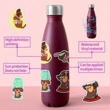 50 件卡通腊肠犬涂鸦贴纸乙烯基美学贴纸剪贴簿、日记、保险杠、滑板、水瓶、卡通、安全帽、汽车贴纸和贴花 - 彩色 - 查看 4