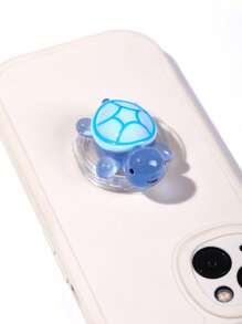 1/3 piezas Soporte de agarre de teléfono con diseño de tortuga colorida y brillante en la oscuridad, diseño de animal marino de dibujos animados 3D, cómodo soporte de escritorio, 2 en 1 adhesivo y soporte, ABS+Silicona, se adapta a la mayoría de los teléfonos