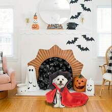 1 件可调节万圣节宠物猫狗斗篷服装 - 紅色 - 查看 9