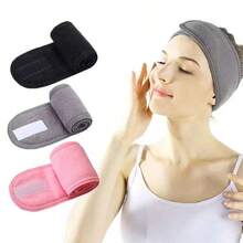 3pcs Women's Adjustable Headbands-Made Of Soft Knitted Acetate Fiber, Non-Slip And Water-Absorbing,Providing Comfort That Stays In Place During Washing Faces, Makeup Application, Styling, Sports, And Yoga, Highly Absorbent, Suitable For Both Women And Girls, Reusable And Durable Headbands - 粉色 - 查看 6