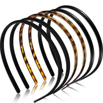 2pcs Plastic Teeth Non-Slip Headband, Vintage Black Tortoiseshell Style Hair Claws For Ladies Hair Accessories, Hair Band, Hair Hoop ,Head Piece ,Hairband For Women