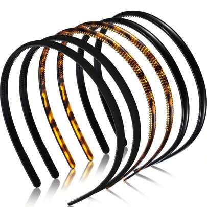 2 st plasttänder halkfritt pannband, vintage svart sköldpaddsskal hårklor för damer håraccessoarer, hårband, hårbåge, huvudbonad, hårband för kvinnor huvudaccessoarer