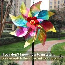 1pc Reflective Ornamental Windmill, Anti-Bird Garden Decoration Tool For Yard And Festival Ornament - gradient color - View 7