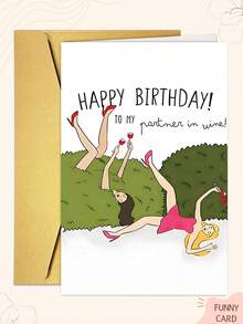 1PC Thiệp chúc mừng sinh nhật "Drinking Buddies" vui nhộn kèm phong bì - Thiết kế hoạt hình vui nhộn về những người bạn cùng nhau thưởng thức rượu vang - Hoàn hảo cho các buổi tụ họp bạn bè và gia đình - Lựa chọn tuyệt vời cho thiệp sinh nhật vui nhộn - Nhiều màu - Xem 1