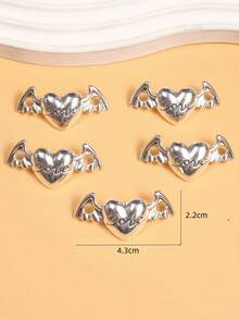 5pcs Silver-Plated Punk Style Skeleton Pendant DIY Charm Jewelry Craft, Halloween M601 - Silver - View 8