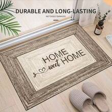 1件裝「Home, Sweet Home」設計門墊 - 900g/Sqm 法蘭絨材質，可機洗，耐用，防污，快乾，適用於室內/室外門墊、家居裝飾、房間裝飾、臥室地毯、廚房地毯、照片、道具、戶外裝飾禮品、節日禮品、區域地毯，四季皆可用 - 彩色 - 查看 1
