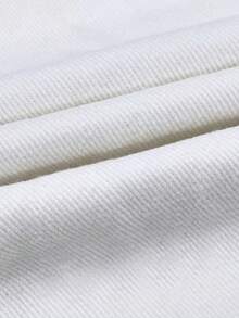 高腰直筒牛仔裤，宽松阔腿牛仔裤，九分休闲棉质长裤，适合办公室、户外、工作场合，白色长裤，春季款 - 白色 - 查看 7