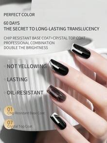 16毫升 2025升级版凝胶底油和封层，完美色彩凝胶指甲油，超亮泽持久，夏季美甲套装，可拆卸LED美甲灯，DIY设计，女士佳礼