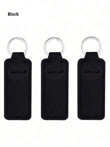 口红钥匙扣收纳包，多功能口红钥匙扣盒，夹式口红收纳包，女士包包配件，实用礼物，豹纹口红钥匙扣收纳包，夹式口红盒，弹力口红钥匙扣收纳包（可搭配黑色按扣） - 彩色 - 查看 3