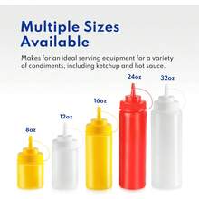 New Foodservice 26115 Squeeze Bottles, Plastic, 8 Oz,, Pack Of 6