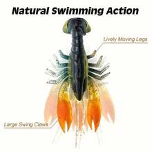 3pcs Soft Fishing Lure Crawfish Artificial Bait Shrimp Lobster Claw Fake Lure For Bass Trout Catfish Salmon Swimbait 7cm/12g - Multicolor - View 6