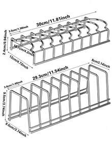 1/2 件重型不锈钢厨房碗碟架，大容量餐具收纳架，适用于家庭 - 銀色 - 查看 10