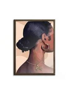 4 Stück/Set, wahlweise mit Rahmen, Leinwanddruck, moderner Retro-Stil, Schwarz, Goldschmuck, Goldzähne, geflochtenes Haar, übertriebene Lippen, Vintage-Kunst, Raumdekoration, Wandkunstposter, Wohnzimmer Sofa Hintergrunddekor, Flur Korridor Dekoration, Heimdekoration, Schlafzimmerdekoration, Badezimmerdekoration, Raumdekoration, Bürodekoration, Schuldekoration, Kunstgeschenk, PVC-Rohrverpackung