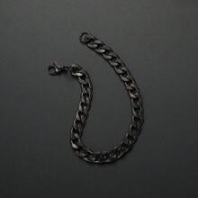 Herren Stilvoller schwarzer Figaroketten-Armband - 8 mm Breite, Gunmetall-Finish - Modeaccessoire & ideales Geschenk für ihn
