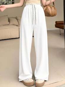 Pantalón Largo de Mujer Corte Comfort  Casual - Blanco - Ver 1